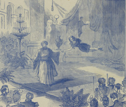 Fakir of Oolu and his Beautiful Entranced Girl, 1873. Illustration of Alfred Silvester, who