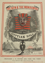 The New & The Wonderful - Professor Pepper - always at the Egyptian Hall, 1872. Poster advertising