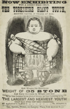 Master Smith, The Yorkshire Giant Youth, at the Agricultural Hall in Islington, 1873. 'Now