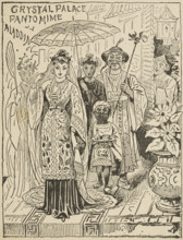 Crystal Palace Pantomime: Aladdin, mid-late19th century. Illustration from a poster or flier