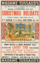 Madame Tussauds Christmas Holidays advertisement, 1889. The show featured over four hundred