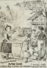 Professor Andre's Alpine Choir, late 19th century. 'A Swiss Girl playing the Gigilira (Puzzle Find