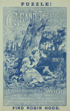 Grand Theatre Pantomime, Babes in the Wood, 1890. 'Puzzle - Book of Words - 1890-91 - Babes in the