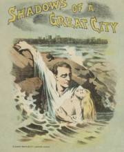 Shadows of a Great City at the Princess's Theatre, 1887. Man rescuing a girl from the sea.