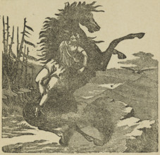 Maude Forrester as Mazeppa at Astley's Theatre, 1882. Illustration from an advertisement for a