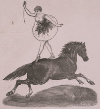 The Great International Cirque at the Theatre Royal, late 19th century. Illustration from an
