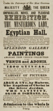 The Mysterious Lady continues to attract Crowded Audiences at the Egyptian Hall, 1845. 'Unparalled