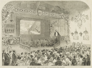 Mr Albert Smith's "Ascent of Mont Blanc", at the Egyptian Hall, Piccadilly, 1852. British author,