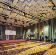 Interior view of Studio 3 in BBC Maida Vale Studios, Maida Vale, City of Westminster, London, 2020.