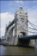 A view from the south-west of Tower Bridge, London, 1990.