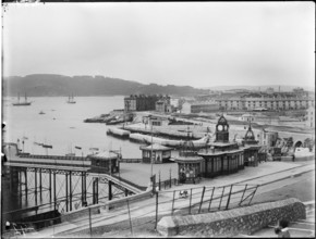 A view looking south-west from Plymouth Hoe towards Eastern King Point, showing the pavilion of
