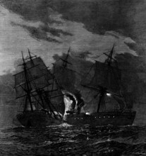 Collision between the Ville du Havre and the Lochearn, 1873. 'The terrible disaster of the loss of