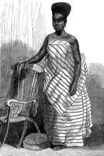 The War on the Gold Coast: a belle of Cape Coast Castle, 1873. Young woman from West Africa.