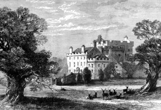 Ancrum House, near Jedburgh, lately destroyed by fire, 1873. '...this mansion, the old ancestral