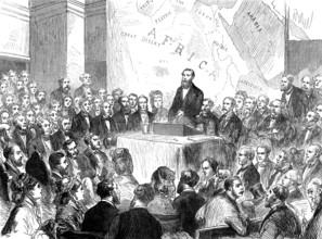 Sir Samuel Baker at the meeting of the Royal Geographical Society, 1873. 'The lecture which Sir