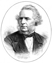 Mr. Charles Reed, M.P., the new chairman of the London School Board, 1873. Engraving from a