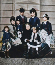 Queen Victoria with her daughter-in-law and grandchildren, c1880 (1935). From "King Emperor's
