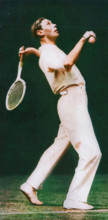 'Service' - Duke of York playing tennis at Wimbledon 1926 (1937). From "Coronation Souvenir Book