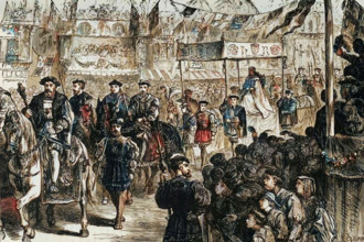 'The Marriage Procession of Anne Boleyn', (1533), 1890. Coronation pageant of Anne Boleyn