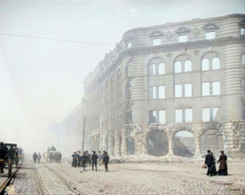 Looking up Market St. from near ferry, San Francisco, Cal., c1906. (Colorised black and white