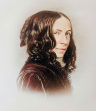 Elizabeth Barrett Browning, 1912. (Colorised black and white print).