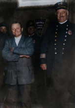 Schrank under arrest, 1912. John F. Schrank's attempted assassination of U.S. President Teddy