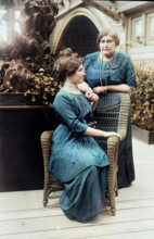 Helen Keller & Mrs. Macy, 1913. Shows Helen Keller (1880-1968) with her teacher Anne Sullivan Macy