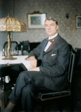 John Drinkwater, between c1915 and c1920. (Colorised black and white print).