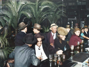 The bar at Palm Tavern, Negro restaurant on 47th Street, Chicago, Illinois, April 1941. (Colorised