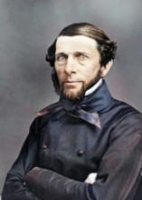 Portrait of John Ericsson (1803-1889), inventor, 1855-1865. (Colorised black and white print).