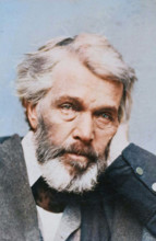 Portrait of Thomas Carlyle, about 1860-1881.   Additional Info: Bust portrait of an older man with
