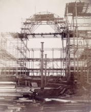 'First rib of the Nave, October 1852', Crystal Palace, London. Designed by Sir Joseph Paxton to