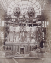 'The Colossi of Aboo Simbel in Process of Painting', Crystal Palace, Sydenham, 1852-1854. Designed