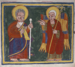 Saint and angel, 1744. From the "Octateuch", Scenes from the life of Christ and the Apostles. The