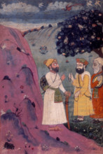 Guru Nanak, manuscript painting, early 18th century. Guru Nanak, the founder of Sikhism, and his