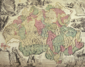 Map of Switzerland, 1740. 'Helvetiae Antiquae Geographicus Index'. Showing the country divided into