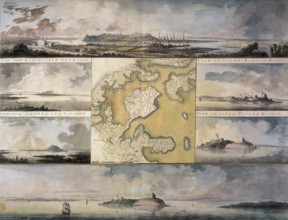 Views of the area around Boston, New England, 1773. 'View from Dorchester Neck, at Station A. View