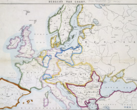 Berger's war chart, 1854. A map of Europe at the time of the Crimean War, including the Baltic and