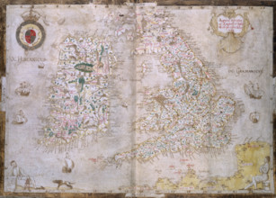 Map of Great Britain and Ireland, c1564-c1570. 'A general description of England & Irelad [sic]