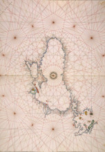 Map of the Black Sea coastline, 1536. The coast of Turkey is along the right hand side, with