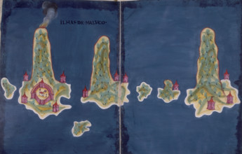 'Ilhas de Maluco', a map of the islands of the Moluccas, Indonesia, 1646. Showing from left to