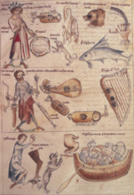 Various signs and symbols relating to astrology, second half of 14th century. Drawings include a