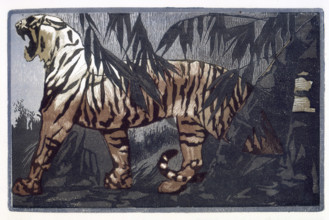 Tiger; scene from "The Jungle Book", 1919. From a French translation of "The Jungle Book" by