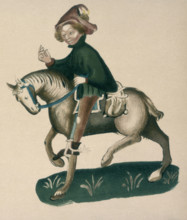 The Yeoman, 1911. From a facsimile made in 1911 of "The Ellesmere Chaucer", an early fifteenth