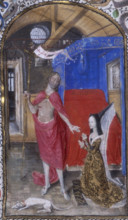 Margaret of York and the Resurrected Christ, c1468. Miniature of the Risen Christ appearing to the