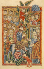 The entry of Christ into Jerusalem, 1541. Palm branches are strewn in the path of Christ's humble
