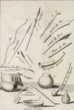 Habillement des Femmes du Roy, 1731. Clothing of the King's Women. Arc, Dardille, Sagaye, 1, Sabre
