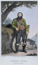 Andrew Hofer, 1820. Carrying a sword, and with his initials on his belt. A traditional Tyrolean
