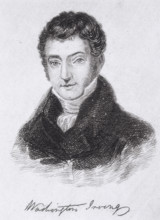 Washington Irving, 1894. American author and diplomat, he was one of the most popular of the