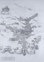 A map of Dartmouth Haven, Devon, 1806. 'From a Chart drawn in the Reign of K. Hen. VIII. preserved